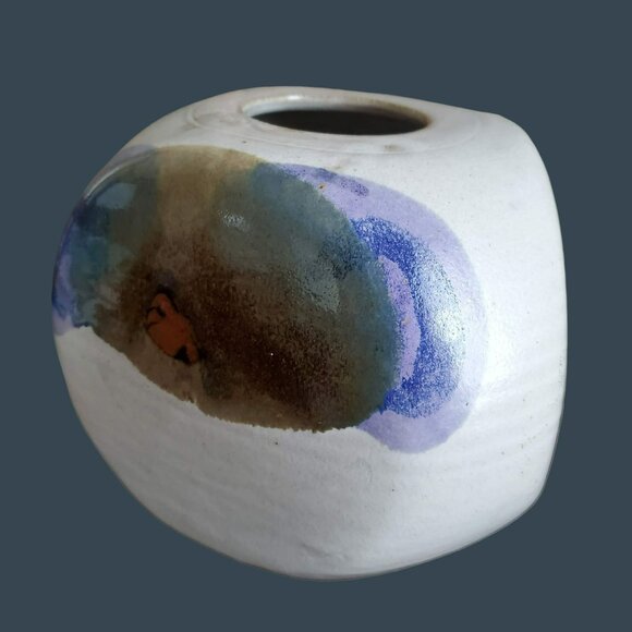 Hand Crafted Art Pottery Vessel, Large Studio Ceramic Vase, Signed Win - Picture 5 of 7